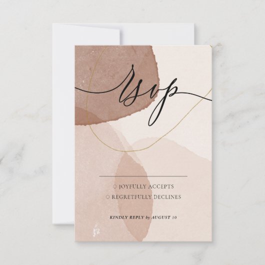 テラコッタボホビーチミニマル親切モダンに返信 出欠カード (正面)