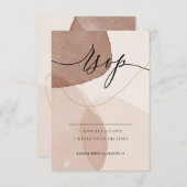 テラコッタボホビーチミニマル親切モダンに返信 出欠カード (正面/裏面)