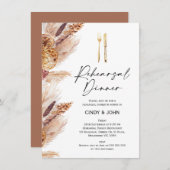 テラコッタボホフローラカトラリーリハーサルディナー 招待状 (正面/裏面)