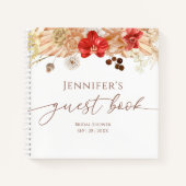 テラコッタボホフローラゲストブックブライダルシャワー ノートブック (正面)