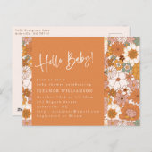 テラコッタボホフローラハローベビーかわいいシャワー ポストカード (正面/裏面)