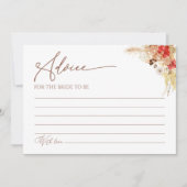 テラコッタボホフローラブライダルシャワーアドバイスカード 招待状 (正面)