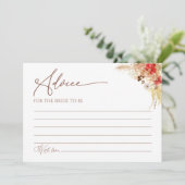 テラコッタボホフローラブライダルシャワーアドバイスカード 招待状 (スタンド正面)