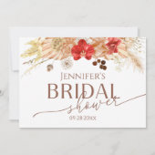 テラコッタボホフローラブライダルシャワーアドバイスカード 招待状 (裏面)