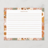 テラコッタボホフローラブライダルシャワーレシピカード (裏面)