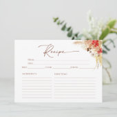テラコッタボホフローラブライダルシャワーレシピカード 招待状 (スタンド正面)