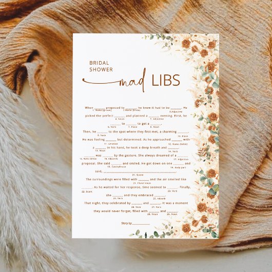 テラコッタボホフローラブライダルシャワー不機嫌リブスゲーム