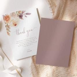 テラコッタボホフローラベビーシャワーサンキューカード 招待状