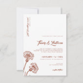 テラコッタボホフローラムスリム結婚式招待状 招待状 (正面)