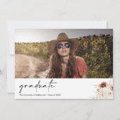 テラコッタボホフローラ写真卒業パーティー 招待状 (裏面)