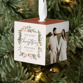 テラコッタボホフローラ初めてのクリスマス新婚 キューブオーナメント