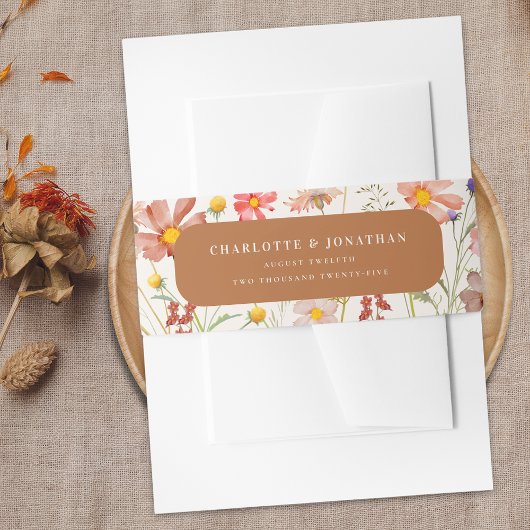 テラコッタボホフローラ秋の結婚式 招待状ベリーバンド