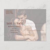 テラコッタボホフローラ結婚式の日付を保存 案内ポストカード (裏面)