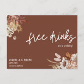 テラコッタボホフローラ結婚式の日付を保存 案内ポストカード (正面)