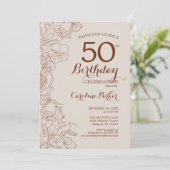 テラコッタボホフローラ50thバースデーパーティー 招待状 (スタンド正面)