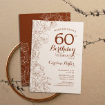 テラコッタボホフローラ60thバースデーパーティー 招待状<br><div class="desc">テラコッタボホフローラ60th誕生日パーティーの招待。ボタニカルモダンアウトラインスケッチのアクセントとタイポグラフィスクリプトフォントを特徴とするミニマルデザイン。トレンディーシンプル招待状カードは女性の日スタイリッシュお祝いに最適。任意のカスタマイズ年齢にすることができる。印刷されたZazzle招待状または即時ダウンロードのデジタル印刷可能なテンプレート。</div>