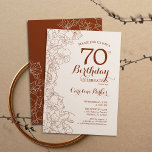 テラコッタボホフローラ70thバースデーパーティー 招待状<br><div class="desc">テラコッタボホフローラ70th誕生日パーティーの招待。ボタニカルモダンアウトラインスケッチのアクセントとタイポグラフィスクリプトフォントを特徴とするミニマルデザイン。トレンディーシンプル招待状カードは女性の日スタイリッシュお祝いに最適。任意のカスタマイズ年齢にすることができる。印刷されたZazzle招待状または即時ダウンロードのデジタル印刷可能なテンプレート。</div>