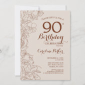 テラコッタボホフローラ90thバースデーパーティー 招待状 (正面)