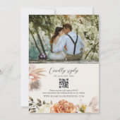 テラコッタボホフローラQRコード結婚ズ 招待状 (裏面)