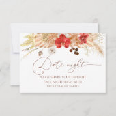 テラコッタボホブライダルシャワーデイトナイトジャールカード 出欠カード (正面)