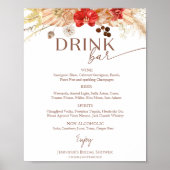 テラコッタボホブライダルシャワードリンクメニューサイン ポスター (正面)