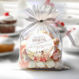 テラコッタボホブライダルシャワー感謝していユステッカー ラウンドシール