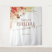テラコッタボホブライダルシャワー背景フォトプロップ タペストリー (正面)
