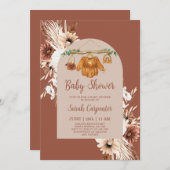 テラコッタボホベビーウェア招待状 招待状 (正面/裏面)