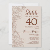 テラコッタボホボタニカルサプライズ40th誕生日 招待状 (正面)