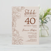 テラコッタボホボタニカルサプライズ40th誕生日 招待状 (スタンド正面)