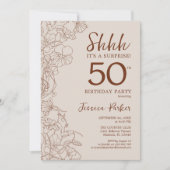 テラコッタボホボタニカルサプライズ50誕生日 招待状 (正面)