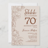 テラコッタボホボタニカルサプライズ70誕生日 招待状 (正面)