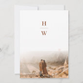 テラコッタボホボタニカルモノグラム結婚写真 招待状 (裏面)