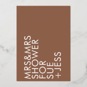 テラコッタボホミセス&ミセス・カップルブライダルシャワー 箔招待状 (裏面)