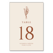 テラコッタボホミニマリストボタニカル結婚ズ テーブルナンバー (裏面)