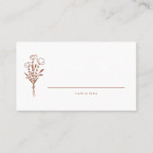 テラコッタボホミニマリストボタニカル結婚ズ プレイスカード (正面)