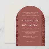 テラコッタボホムッドクロス縁どズ結婚ス 招待状 (正面/裏面)