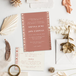 テラコッタボホムッドクロス縁どホイル招待状 箔招待状