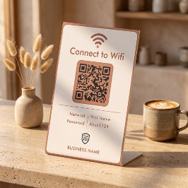 テラコッタボホモダンビジネスWiFiパスワード 台座サイン