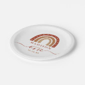 テラコッタボホモダンレインボー誕生日 ペーパープレート (アングル)