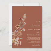 テラコッタボホモノグラム結婚式招待状 招待状 (正面)