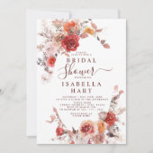 テラコッタボホラストオレンジブルゴーニュブライダルシャワー 招待状 (正面)