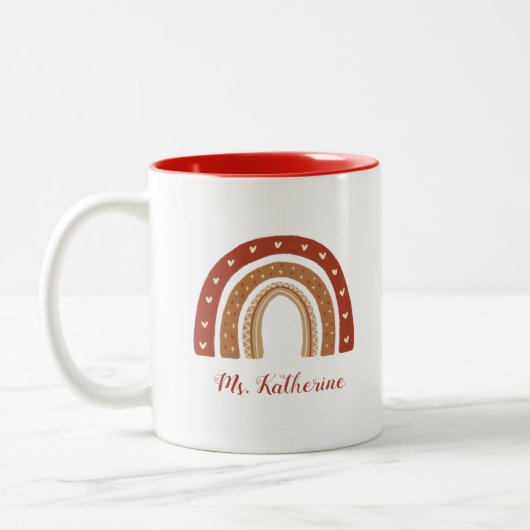 テラコッタボホレインボインボーサンキューギフト ツートーンマグカップ (左)
