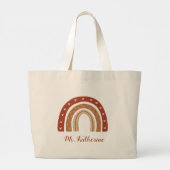 テラコッタボホレインボインボーサンキューギフト ラージトートバッグ (裏面)