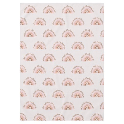 テラコッタボホレインボニーダスティピンク テーブルクロス (正面)