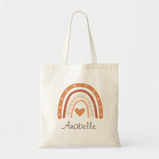 テラコッタボホレインボーキッズネーム トートバッグ (正面)