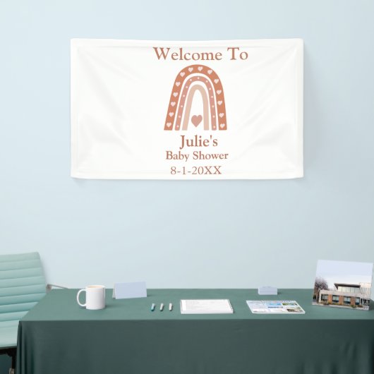テラコッタボホレインボーベビーシャワーウェルカム 横断幕 (トレードショー)