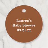 テラコッタボホレインボーベビーシャワーメッセージカード フェイバータグ (裏面)