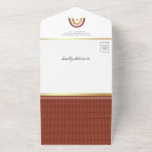 テラコッタボホレインボーベビーシャワー オールインワン招待状 (外側)