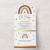 テラコッタボホレインボーベビーシャワー オールインワン招待状 (内側)